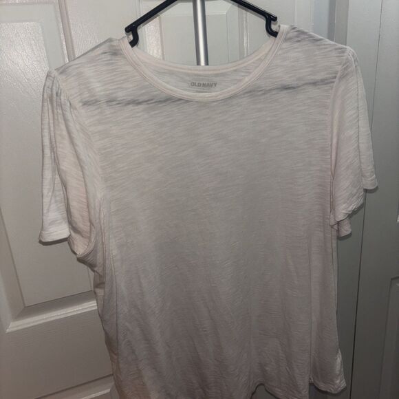 Old Navy Women's Size Large White Shirt Short Sleeve Round Neck - Picture 1 of 3